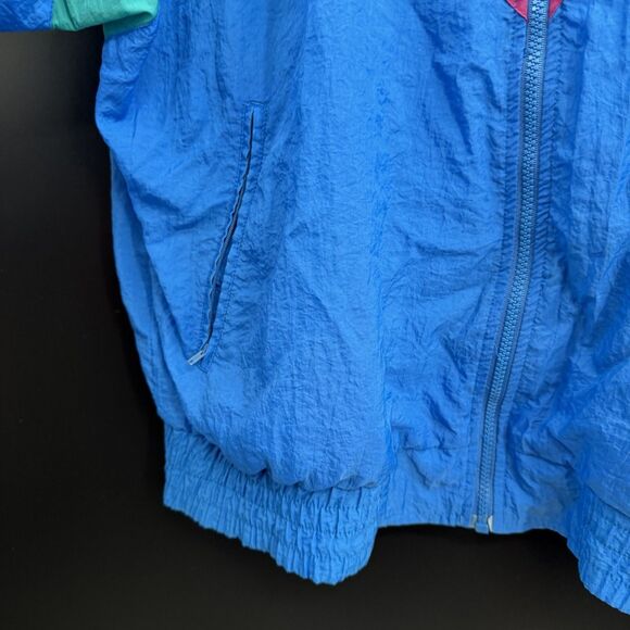 Adidas Vintage 90s Windbreaker Track Jacket Light Weight Coat Zipper Closure L - Picture 3 of 10